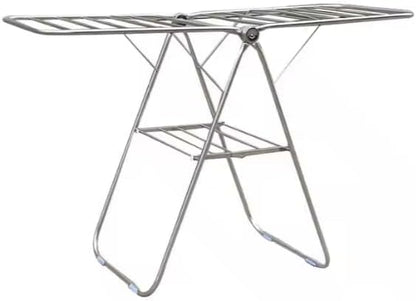 Heavy Duty Stainless Steel Laundry Rack – Vertical Folding Drying Stand, Space Saving & Portable, Ideal for Small Areas, No Assembly Needed, 25 Bars for Versatile Drying, Indoor & Outdoor Use