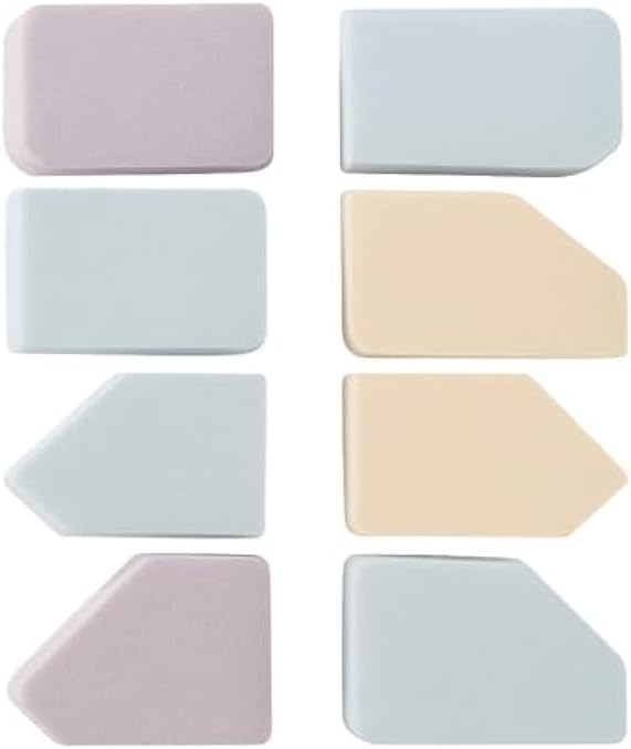 Assorted Makeup Sponges Pack of 8 - Cosmetic Blending Sponge Set for Foundation Concealer Contour, Teardrop Wedge Mini Shapes, Soft Latex-Free