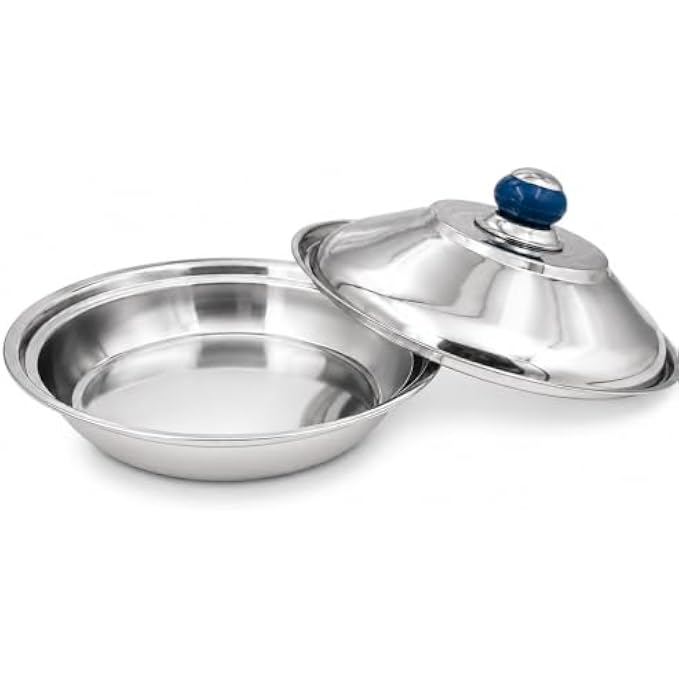 96 Pieces Stainless Steel Dates Dishes with Lid (Round Serving Bowl for Dates – Dry Fruits – Sweets and Snacks – Silver)