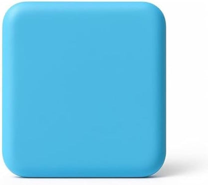 Square Printed Wall Mirror Blue - Decorative Square Mirror for Living Room Bedroom Bathroom Vanity, Modern Framed Wall Mirror