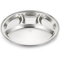 96 Pieces Stainless Steel Mess Trays (4 Compartment Round Food Plate – 304 Food-Grade Steel Dinner Thali – Reusable Serving Plate for Home – Canteen – Office)