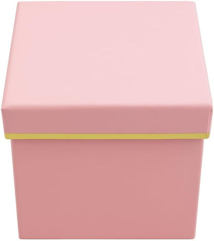 Square Pink Paper Box 8x8x8cm for Gift, Jewelry, Party Favors, Storage, and Crafts