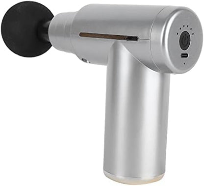 Massage Gun, Deep Tissue, Electric Muscle Massager, Portable, Ultra-Quiet, Grey with Black head