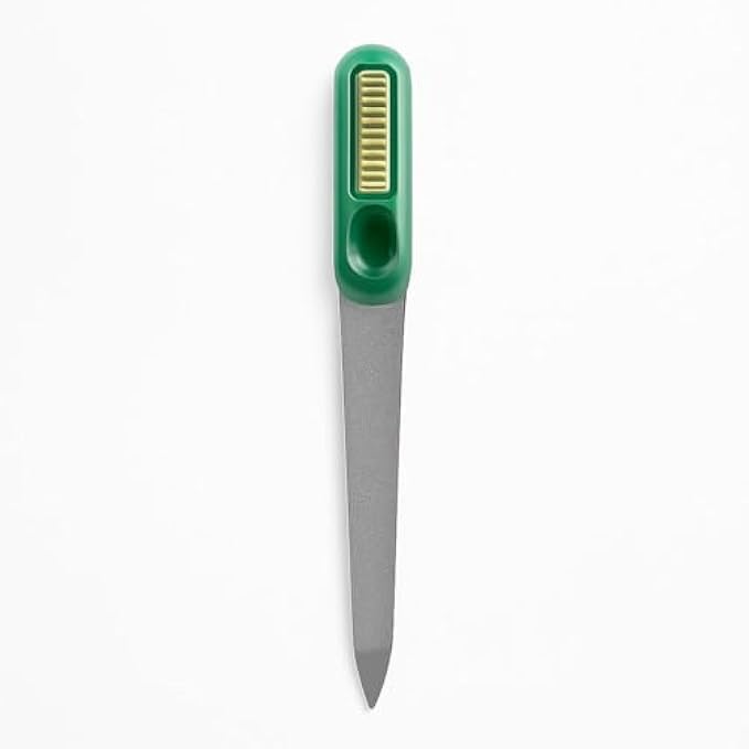 Green Nail File 12.5cm – Emery Board Nail Filer for Manicure & Pedicure, Portable Nail Buffer for Fingernails & Toenails