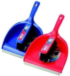 Blue Dustpan and Brush Set - High-Quality Plastic, Ergonomic Handle, Lightweight, Compact Design for Efficient Cleaning - Indoor & Outdoor Use, Ideal for Home, Office, Garage, and Car