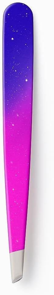 144 Pieces Stainless Steel Tweezers Blue &s (9.5cm Slant Tip Precision Eyebrow Tweezer Hair Removal Cosmetic Grooming Tool)