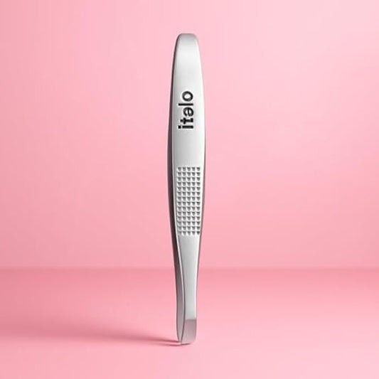 Stainless Steel Tweezer 9.5cm - Precision Slanted Eyebrow Tweezer for Hair Removal & Beauty Grooming, Rust-Resistant Tweezers