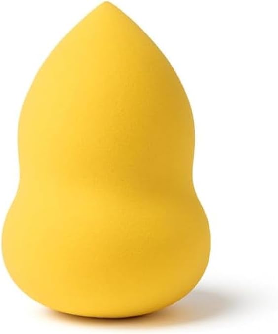 Yellow Makeup Sponge Beauty Blender for Foundation & Concealer – Reusable Cosmetic Blending Sponge for Wet or Dry Application