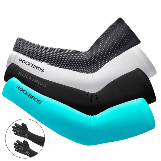 Eco-Friendly Sun Protection Arm Sleeves in Black, White, and Turquoise