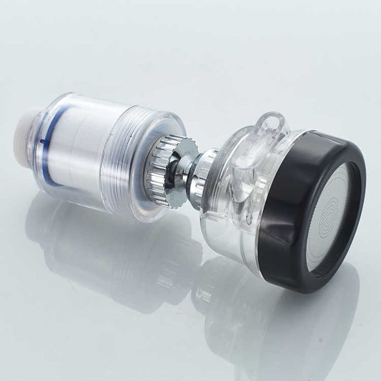 Transparent water-saving showerhead filter with chlorine reduction