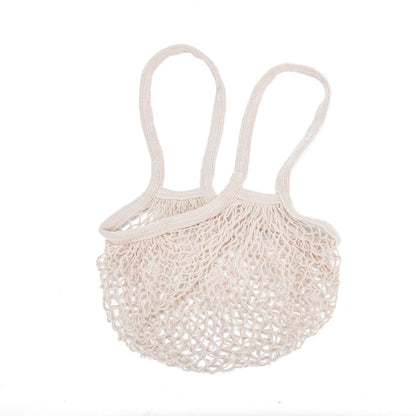 Eco-Friendly Reusable Mesh Shopping Bag - Natural Beige Cotton