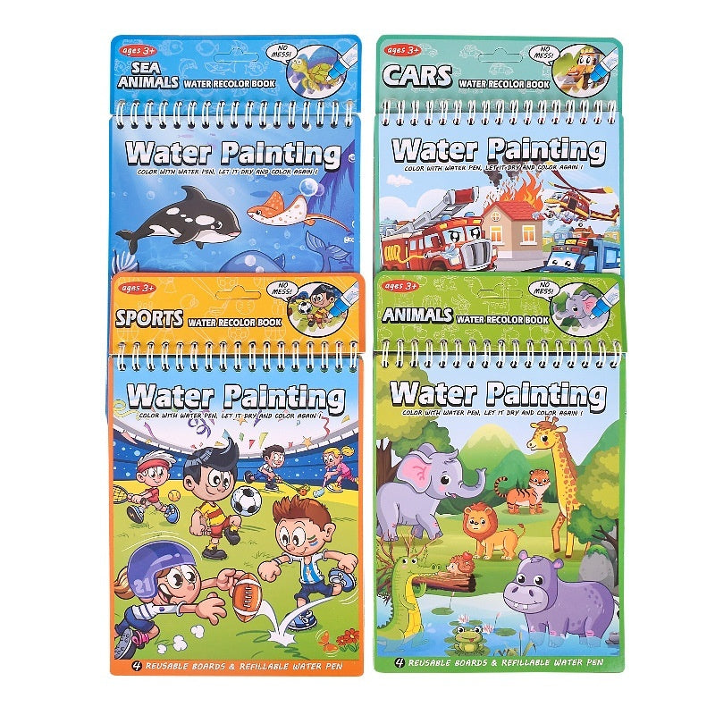 Ocean-Themed Reusable Water Drawing Book for Kids