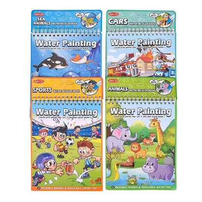 Ocean-Themed Reusable Water Drawing Book for Kids