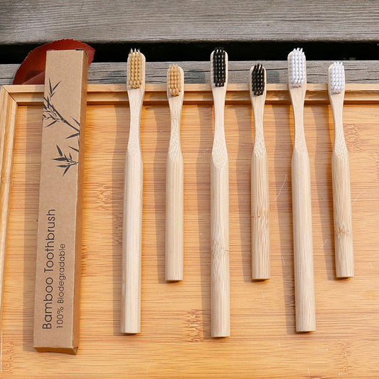 Eco-Friendly Bamboo Toothbrush with Natural Bamboo Handle