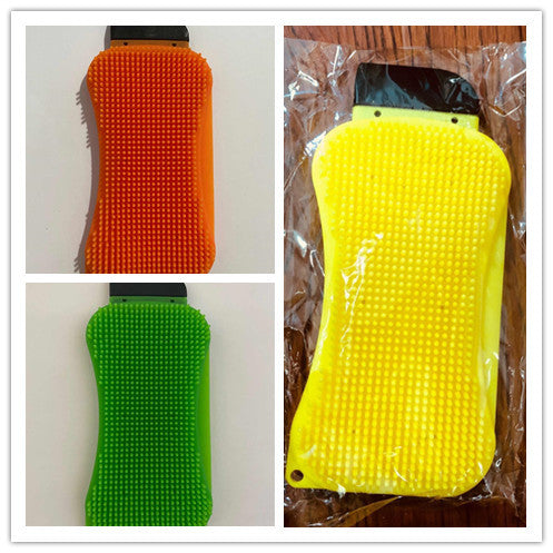 Eco-Friendly Silicone Scrubber in Orange, Green, and Yellow