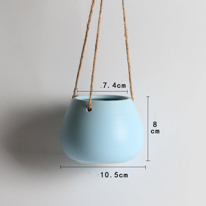 Eco-Friendly Light Pink Ceramic Hanging Planter