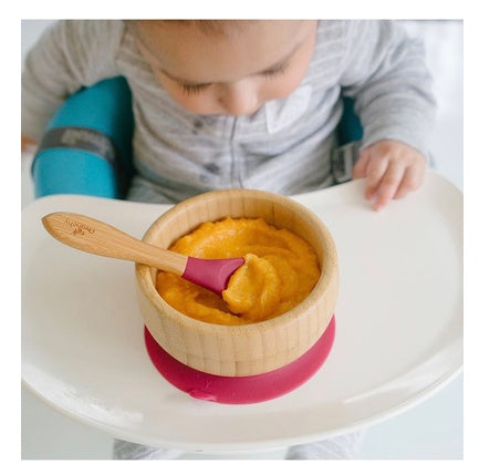 Eco-Friendly Bamboo Baby Feeding Set - Bowl and Spoon