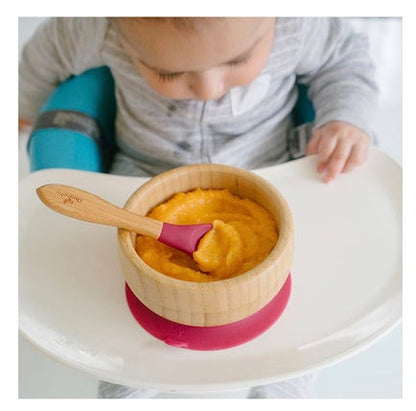 Eco-Friendly Bamboo Baby Feeding Set - Bowl and Spoon