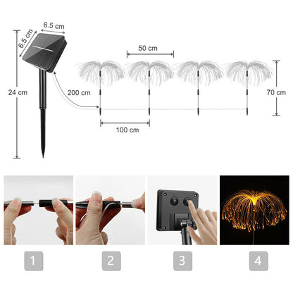 Solar-Powered Multicolor Fiber Optic Garden Lights
