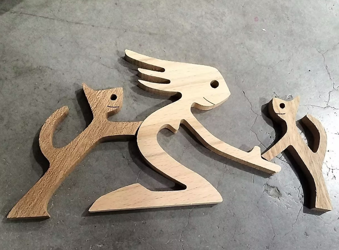 Eco-Friendly Wooden Animal Figurines - Sustainable Home Decor