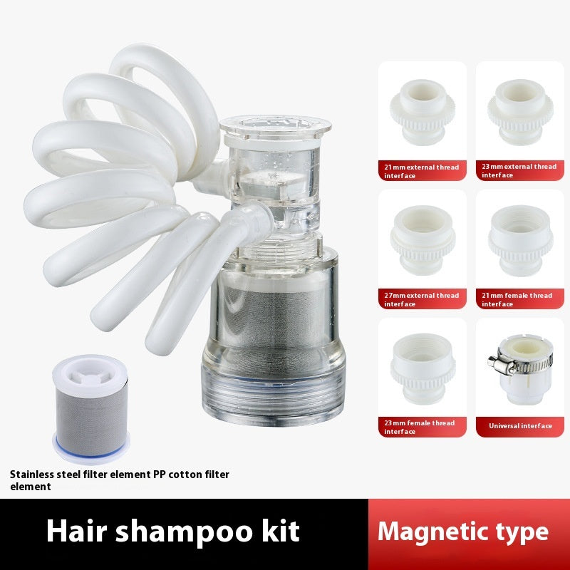 Water-Saving Telescopic Hose with Chrome Faucet Attachment