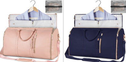 Versatile Light Pink Garment & Duffel Bag for Eco-Friendly Travel