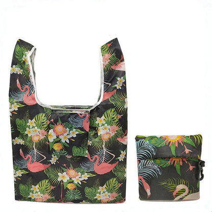 Eco-Friendly Reusable Shopping Bag - Multicolored Floral Pattern