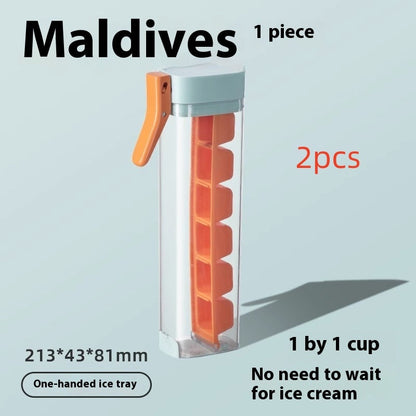 Hygienic Reusable Ice Cube Tray with Dispenser - Eco-Friendly Kitchen Essential