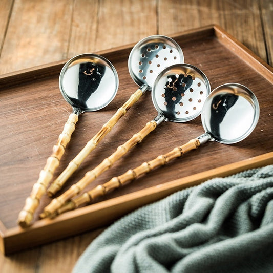 Eco-Friendly Stainless Steel and Bamboo Ladles