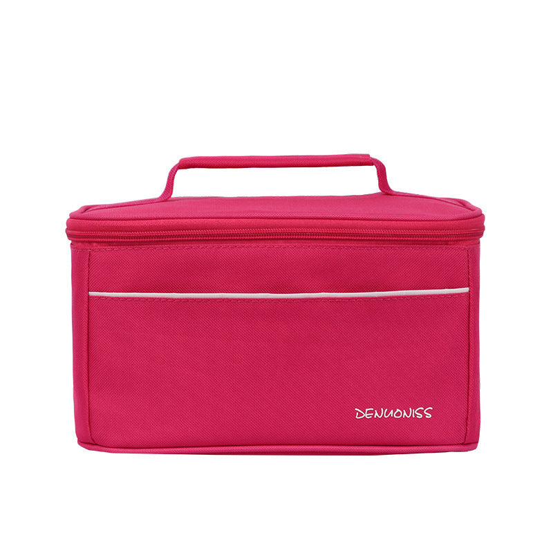 Eco-Friendly Travel Toiletry Bag - Blue Canvas with Brown Accents
