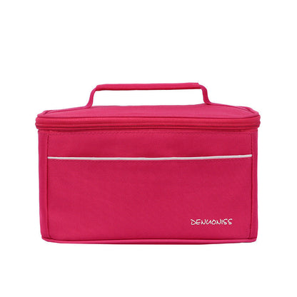 Eco-Friendly Travel Toiletry Bag - Blue Canvas with Brown Accents
