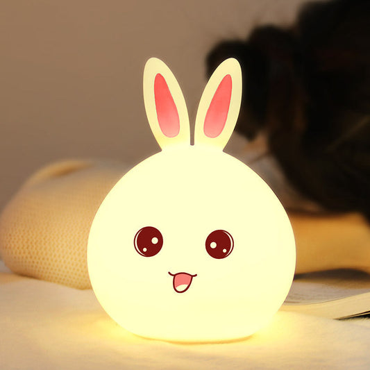 Eco-Friendly Rabbit Night Light with Soft Silicone LED