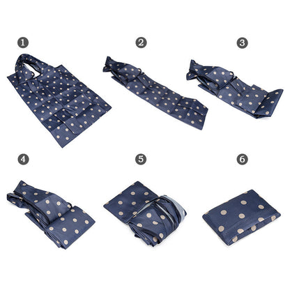 Eco-Friendly Reusable Shopping Bags - Blue Polka Dots & Cat Pattern