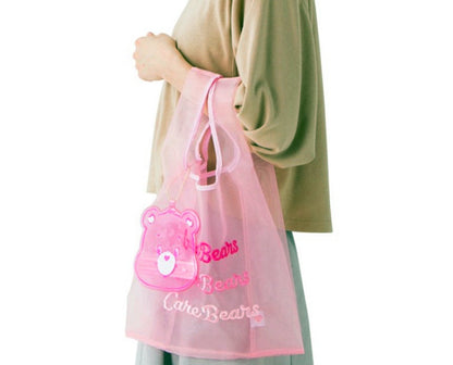 Eco-Friendly Reusable Shopping Bags with Bear Pouches - Purple, Pink, Blue