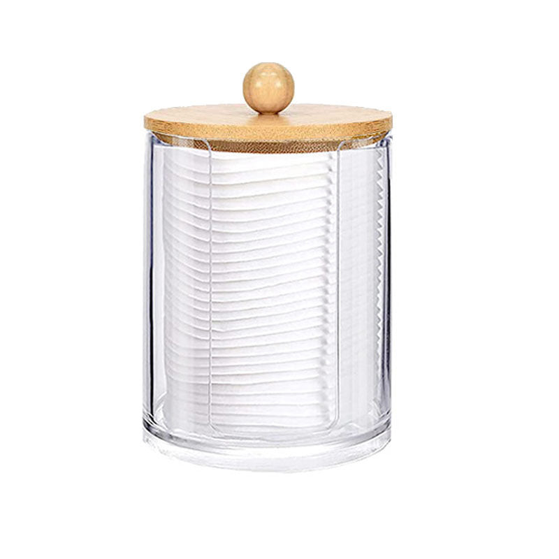 Eco-Friendly Glass Storage Jars with Bamboo Lids for Bathroom Organization