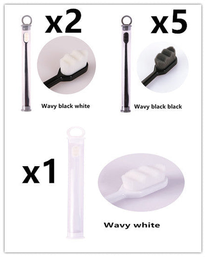 Eco-Friendly Bamboo Toothbrush with Wavy Handle Design