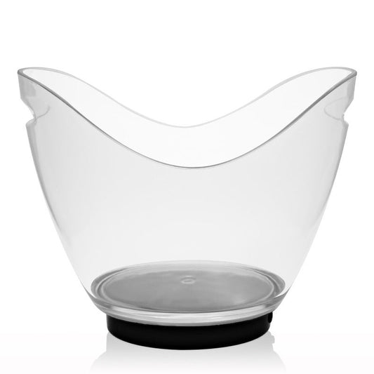 Transparent Curved Bowl with Black Base