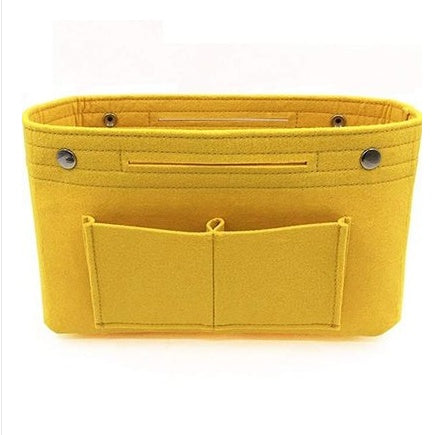 Yellow rectangular organizer insert with rounded edges