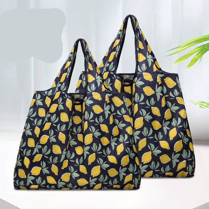 Eco-Friendly Reusable Shopping Bags - Blue Polka Dots & Cat Pattern