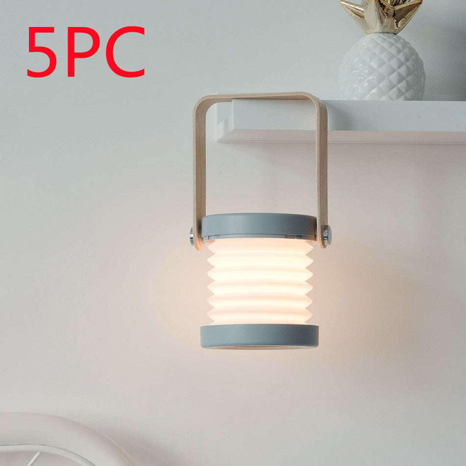Eco-Friendly Portable Lantern with Wooden Accents