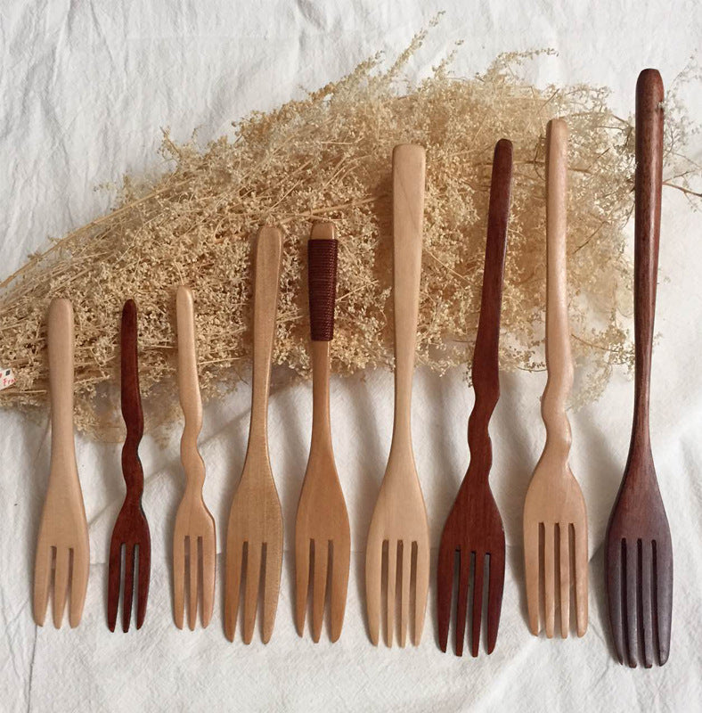 Eco-Friendly Wooden Forks - Sustainable, Reusable Cutlery Set