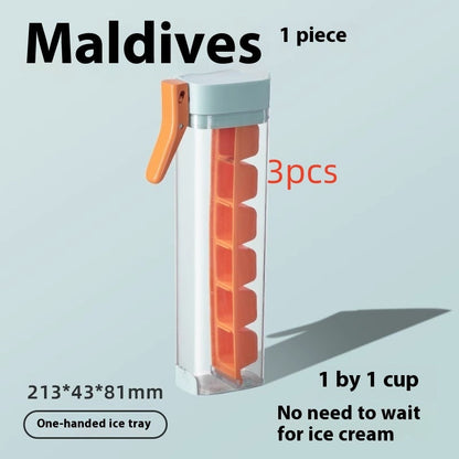 Hygienic Reusable Ice Cube Tray with Dispenser - Eco-Friendly Kitchen Essential