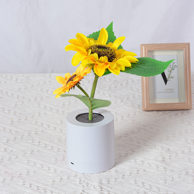 LED Flower Lamp - Eco-Friendly Ambient Lighting with Yellow Flowers