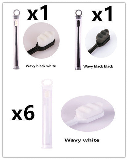 Eco-Friendly Bamboo Toothbrush with Wavy Handle Design