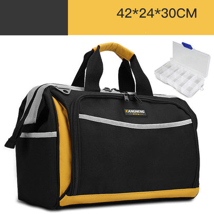 Durable Black and Yellow Tool Bag with Organizer Box