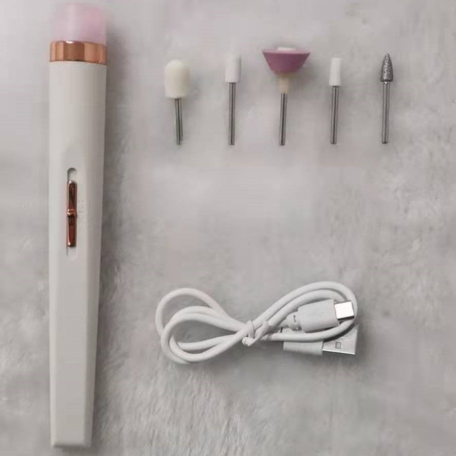 Rechargeable Pink Electric Nail File Set with USB Charging