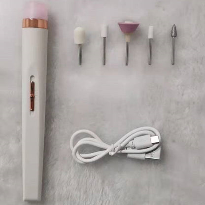 Rechargeable Pink Electric Nail File Set with USB Charging