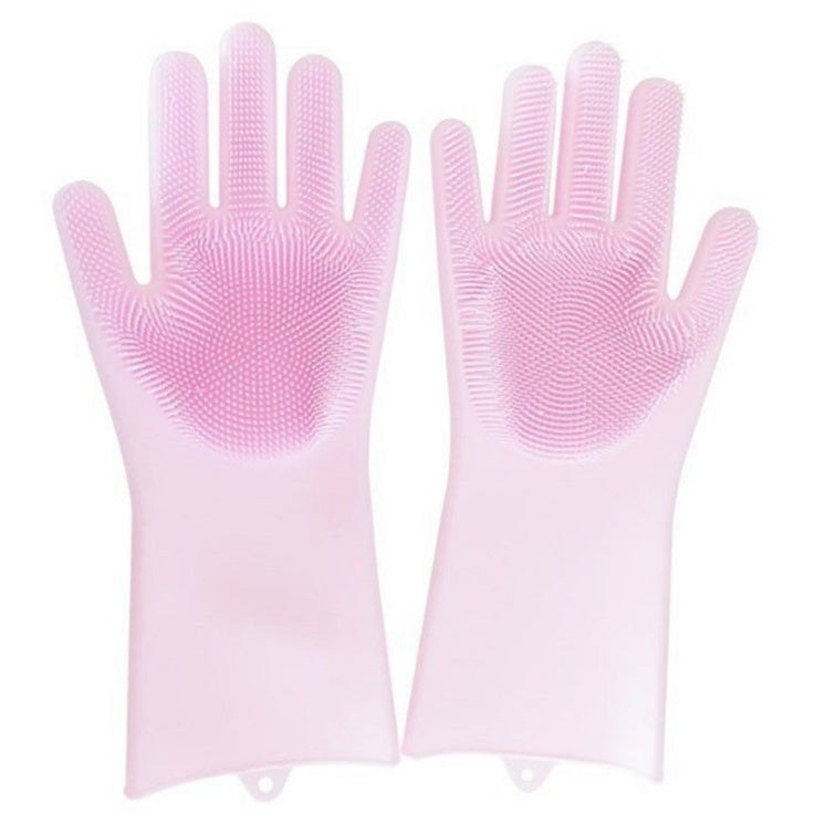Eco-Friendly Silicone Cleaning Gloves with Scrubbing Bristles