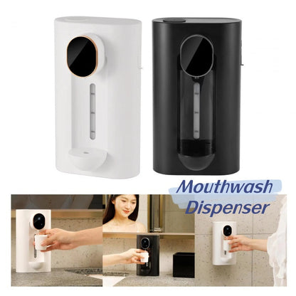 Eco-Friendly Wall-Mounted Mouthwash Dispenser in White and Black