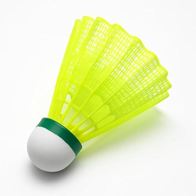 6 pcs Green Plastic Shuttlecocks for Badminton – Shuttlecock Can for Training Indoor Outdoor